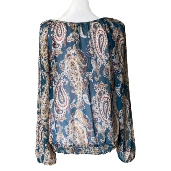 Lucky Brand Sheer Paisley Blouse - Picture 9 of 12